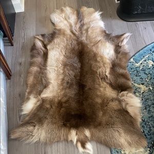 Authentic reindeer fur rug
